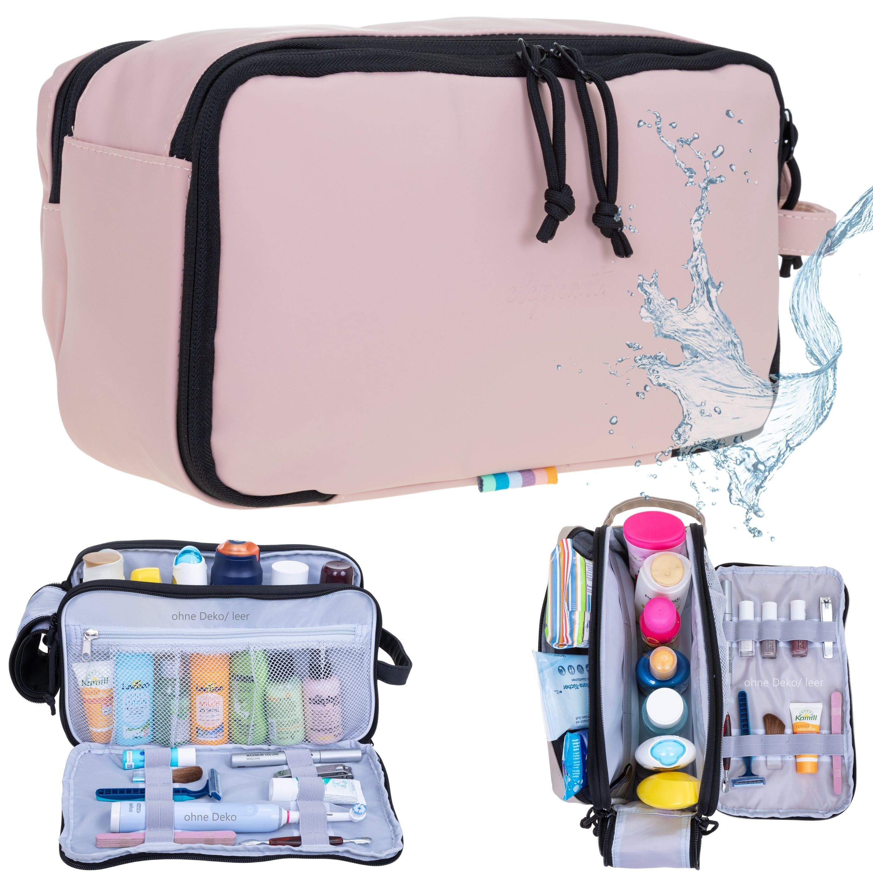 Kulturbeutel Für Herren – Wasserabweisend, Mit 4 Reißverschlussfächern, Für Reise & Badezimmer, 24,9x14,7x8,9 Cm