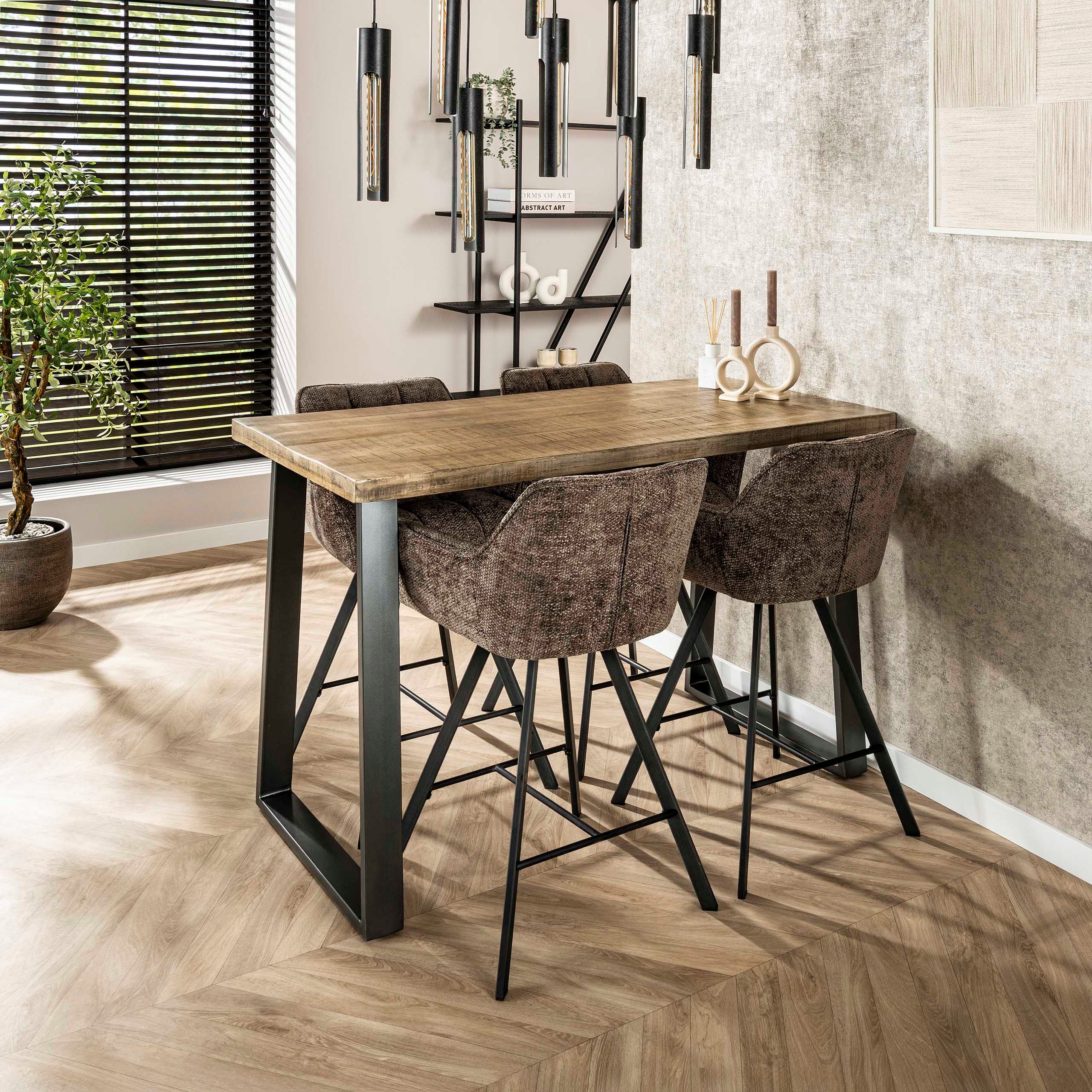 Villa Möbel Bartisch Massiv (1 Tisch, 1-St), Bartisch aus Massiv Mango in Trapezform