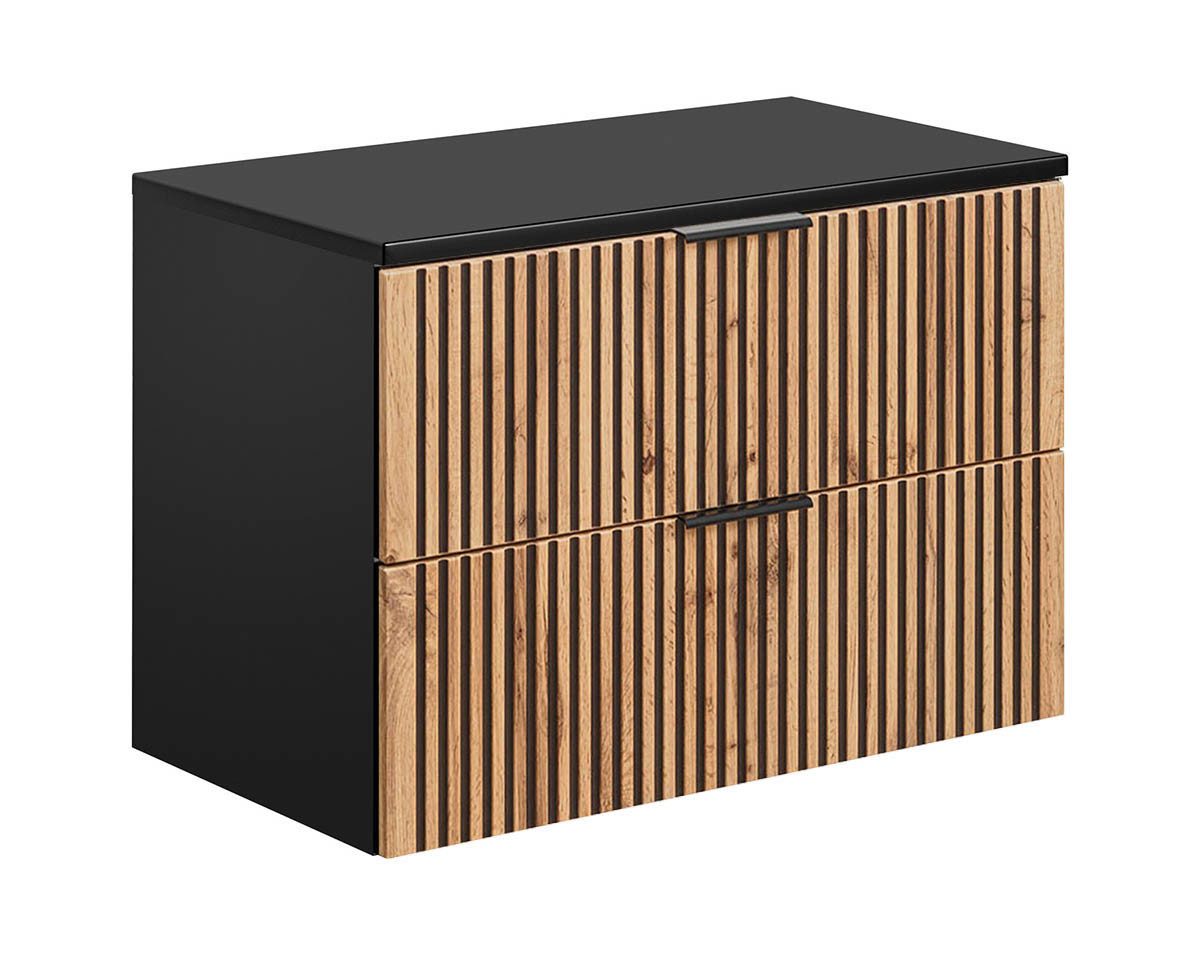 einfachgutemoebel WaschtischSet Bad Waschplatz Tribune 80cm, OBP blk