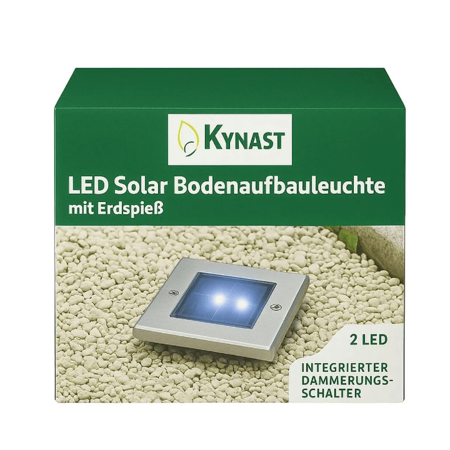Kynast Garden LED Solarleuchte Solar Bodenleuchte eckig 12x12cm mit Erdspieß & IP44, Kaltweiß