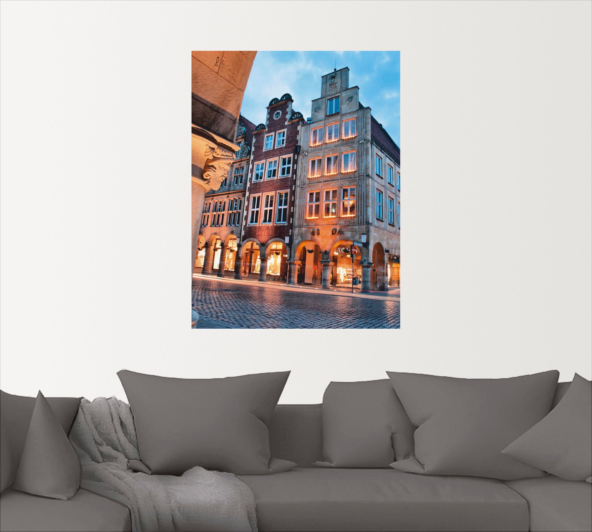 Gebäude (1 Collage, Wandaufkleber Münster orange Leinwandbild, Poster versch. als Wandbild Skyline Größen St), oder in Abstrakte Artland