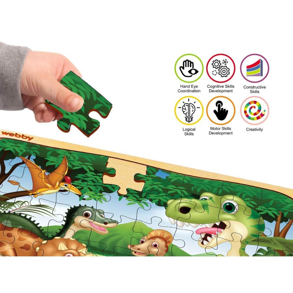 Webby Toys Puzzle Holzpuzzle-Set für Kinder – 40 Teile – Lernspiel ab 3 Jahren, 40 Puzzleteile, Fördert Problemlösungsfähigkeiten