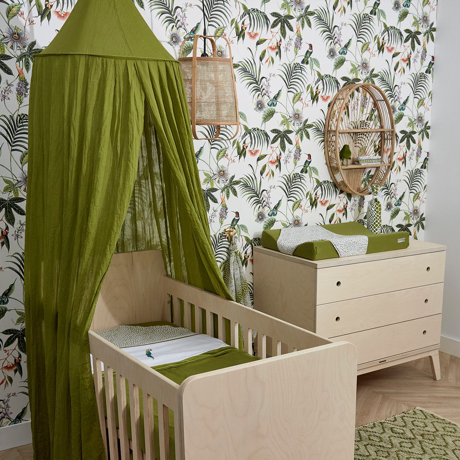 Meyco Baby Betthimmel Avocado (80% Polyester / 20% Baumwolle, 1-tlg), Klamboe (55x240cm) – Bild 2 von 3