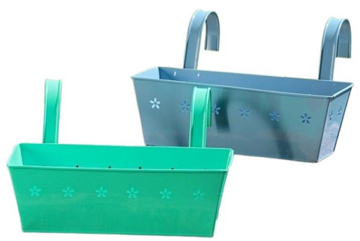 BOLTZE GRUPPE GmbH Blumentopf Pflanztopfhänger Eisen 28x11x9 cm blau/grün Stückpreis