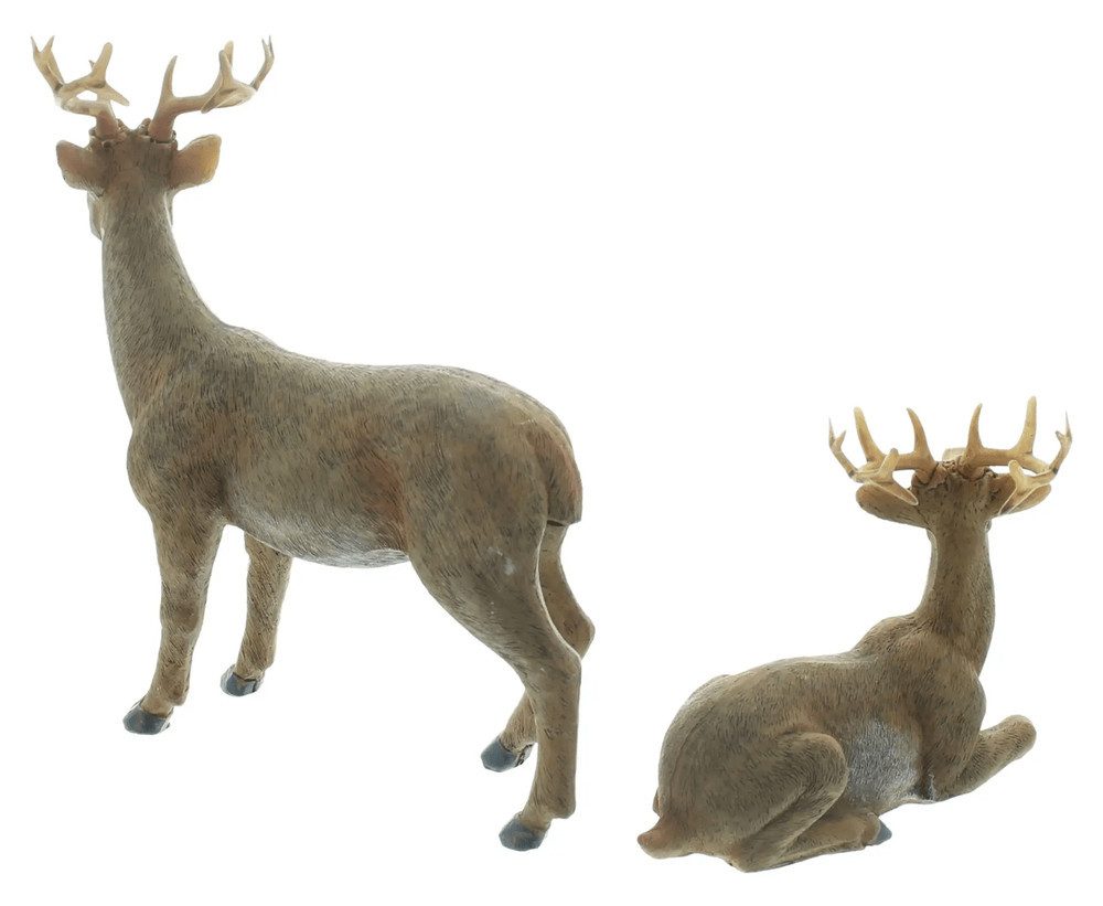Home-trends24.de Dekofigur Hirsch Paar Deko Figur Weihnachten Winter Skulptur (2 St)