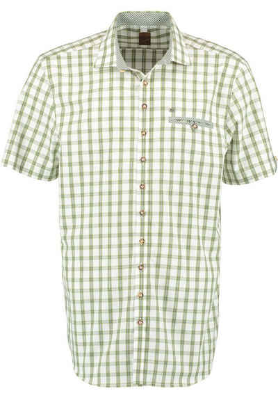OS-Trachten Trachtenhemd »Itunon« Herren Kurzarmhemd mit aufgesetzter Brusttasche