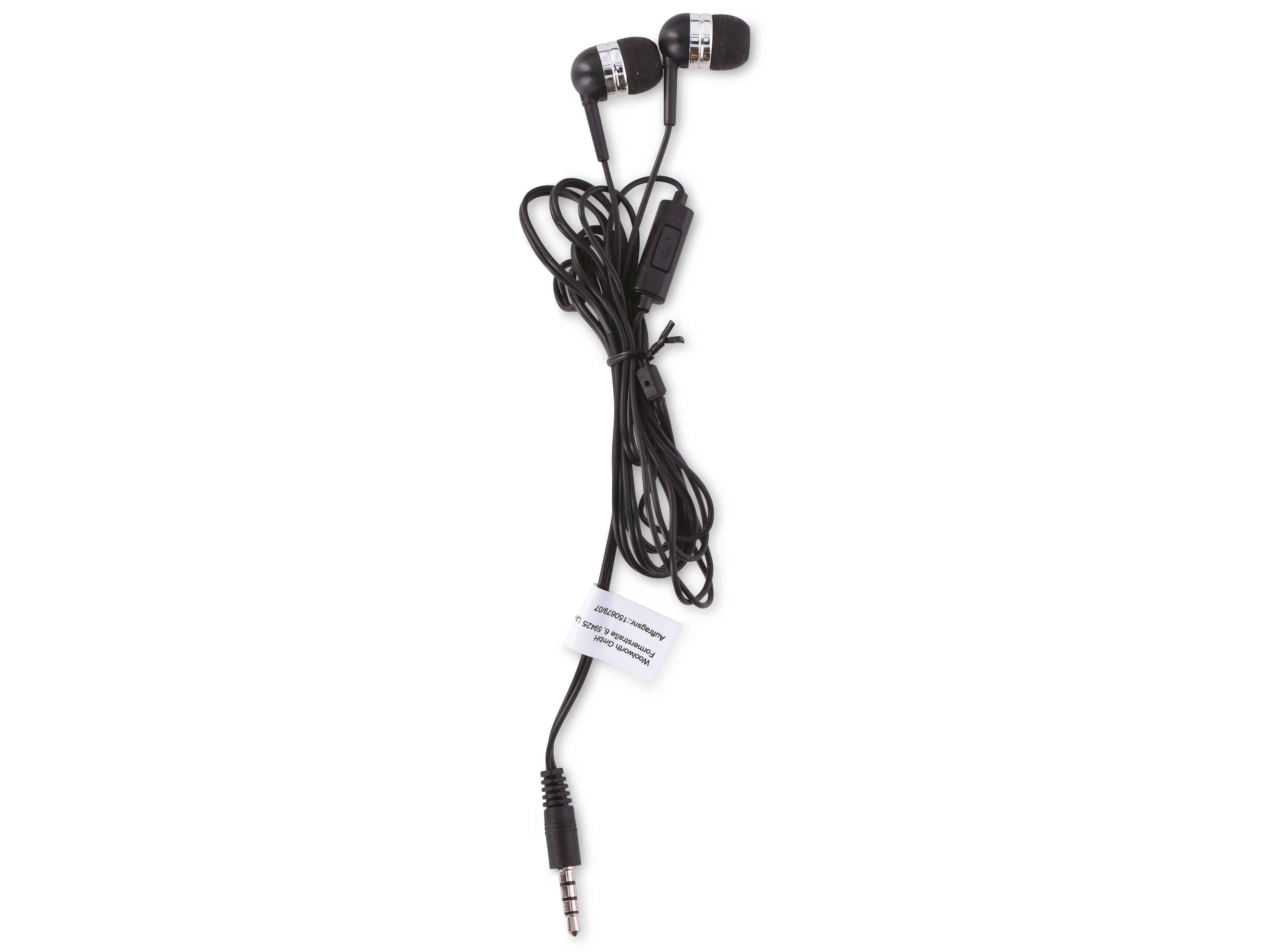 schwarz, Kopfhörer mit Grundig GRUNDIG Mikrofon In-Ear Kopfhörer