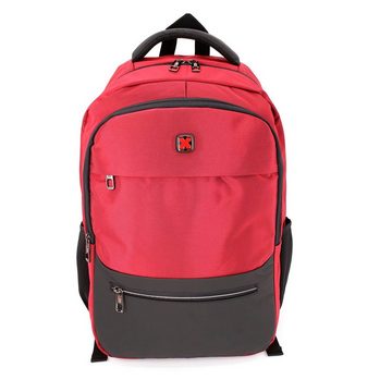 SHG Freizeitrucksack Schulrucksack Sportrucksack Laptoprucksack (rot), Cityrucksack Backpack Notebook_Rucksack 15,6"