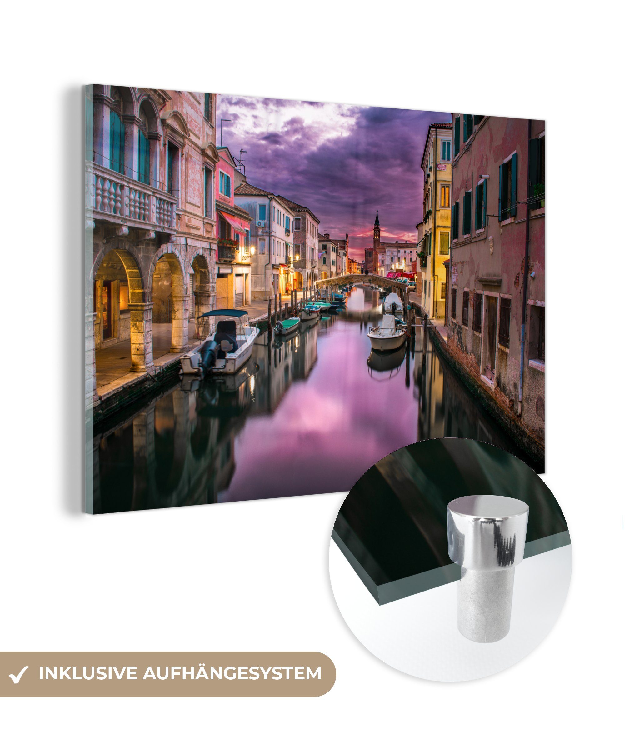 Acrylglasbild Schlafzimmer Wasser St), Wohnzimmer (1 - Venedig, MuchoWow Italien & Acrylglasbilder -