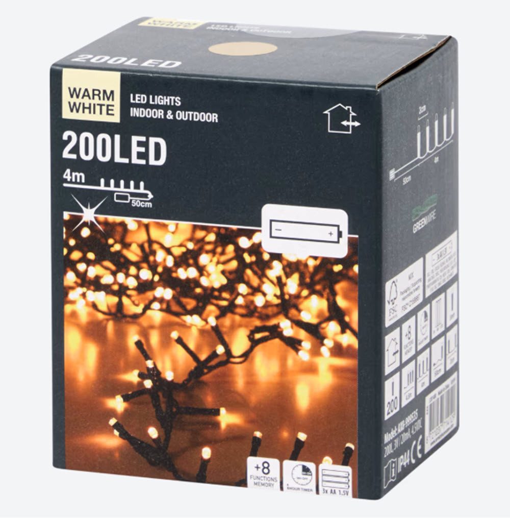Spectrum LED-Lichterkette Weihnachtsbeleuchtung 200 LED 400 günstig online kaufen