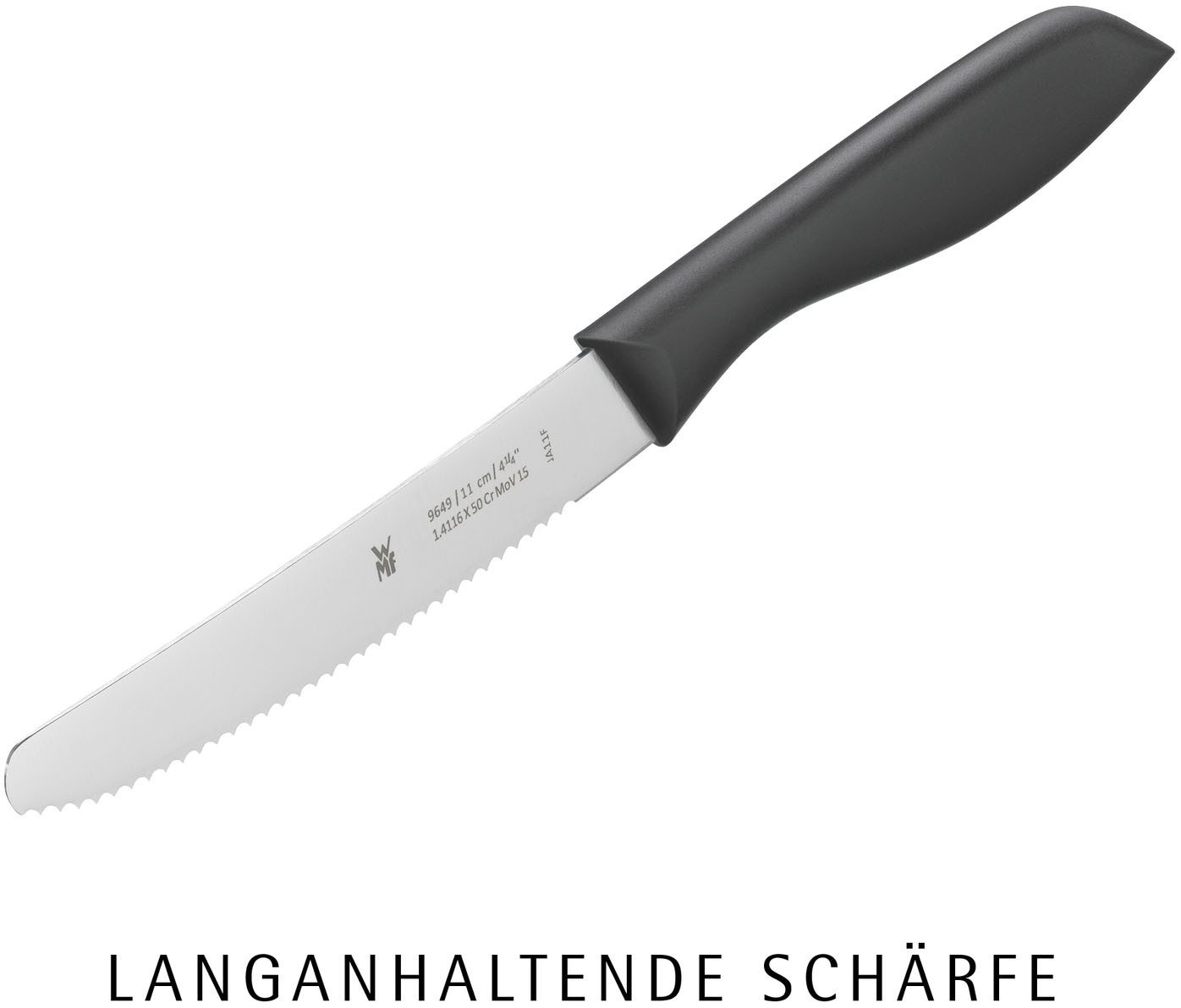 WMF Besteck-Set Vespermesser, Klinge mit Wellenschliff aus Spezialklingenstahl (6-tlg), 6 Personen, Klingenstahl, ideal für Brotzeit, multifunktional spülmaschinengeeignet