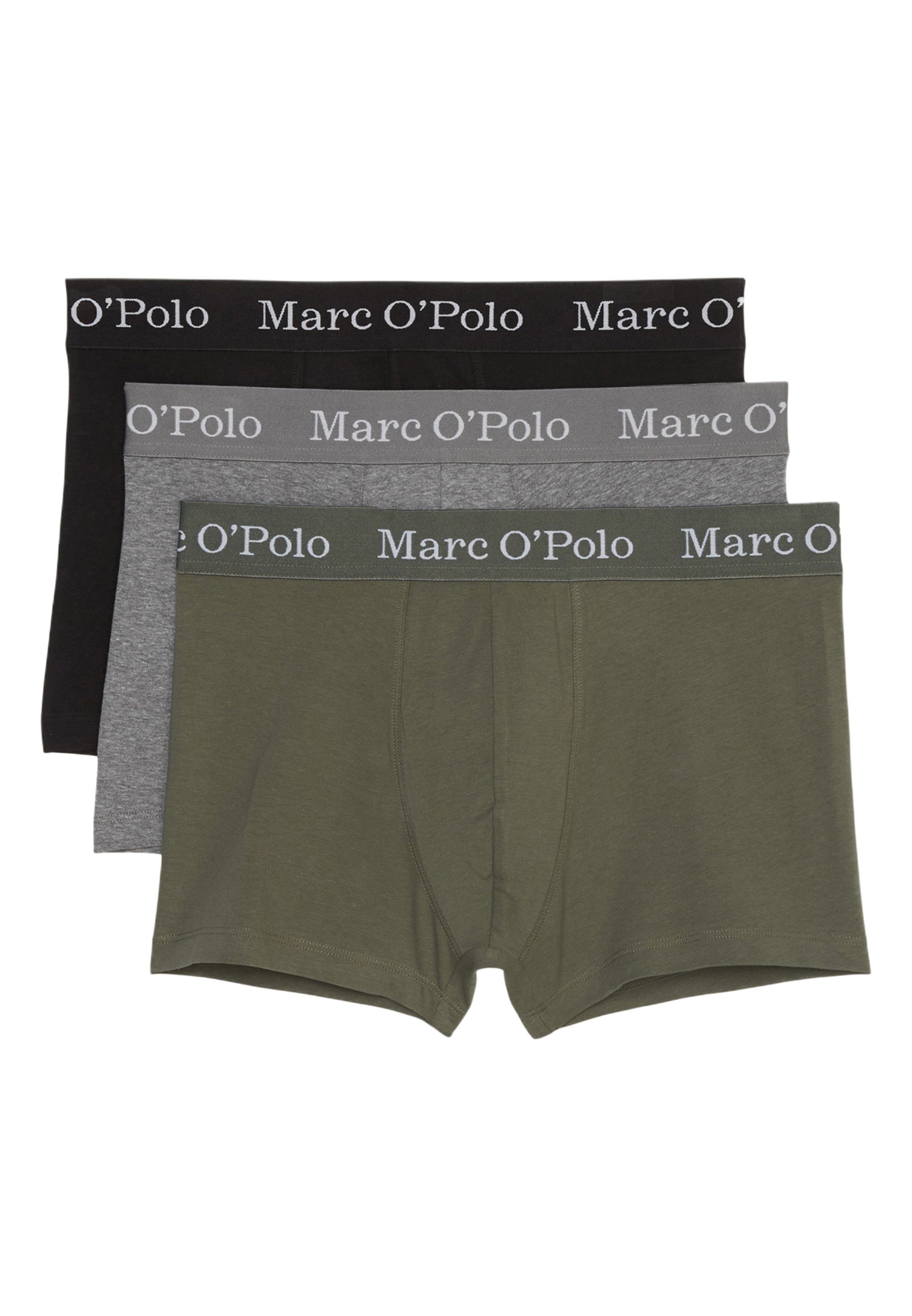 Marc O'Polo Retro Boxer 3er Pack Elements Organic Cotton (Spar-Set, 3-St) Retro Short / Pant - Baumwolle - Ohne Eingriff - Beetle/Grey Melange/Black