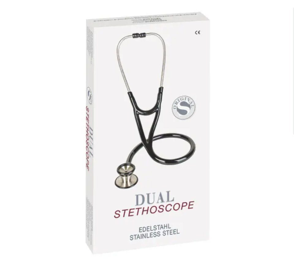 DocMed Stethoskop Kardiologie Stethoskop Dual, (Präzise Klangübertragung, Wärmeisolierende Kunststoffringe), Präzise Auskultation, Extra weiche Ohroliven