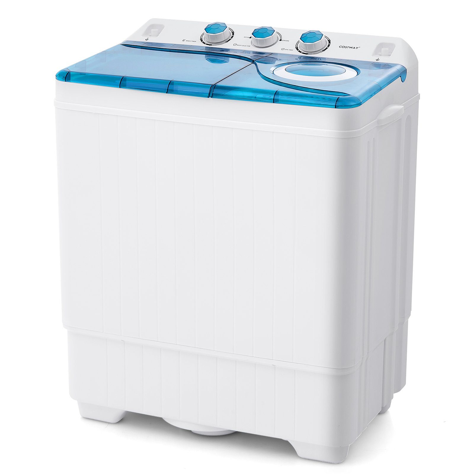 übergroß COSTWAY Waschmaschine Toplader Blau, 1320 Weiß 6.5 FP10366DE/XPB65-2368S, U/min kg