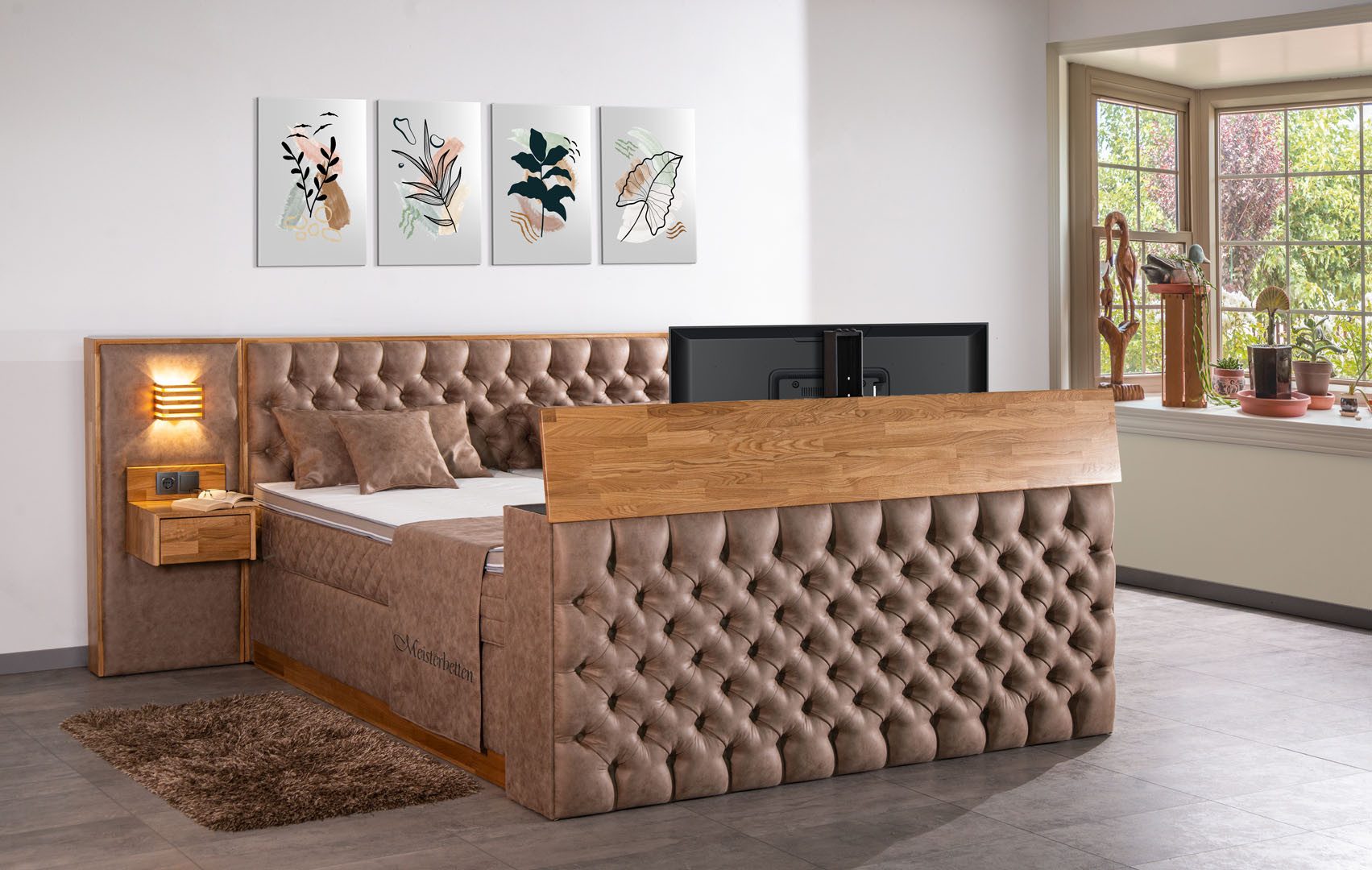 Meisterbetten Boxspringbett King (mit Motor, 7-Zonen Taschenfederkernmatratzen, Ergoflex), Inklusive kostenloser Lieferung und Aufbau