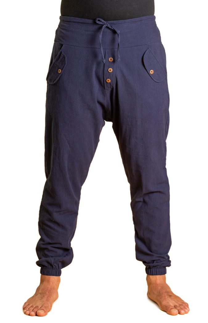 PANASIAM Haremshose Yogipants classic bequeme Freizeithose wie Aladinhose Unisex für Damen und Herren Haremshose Tunnelzug vorne Gummiband hinten