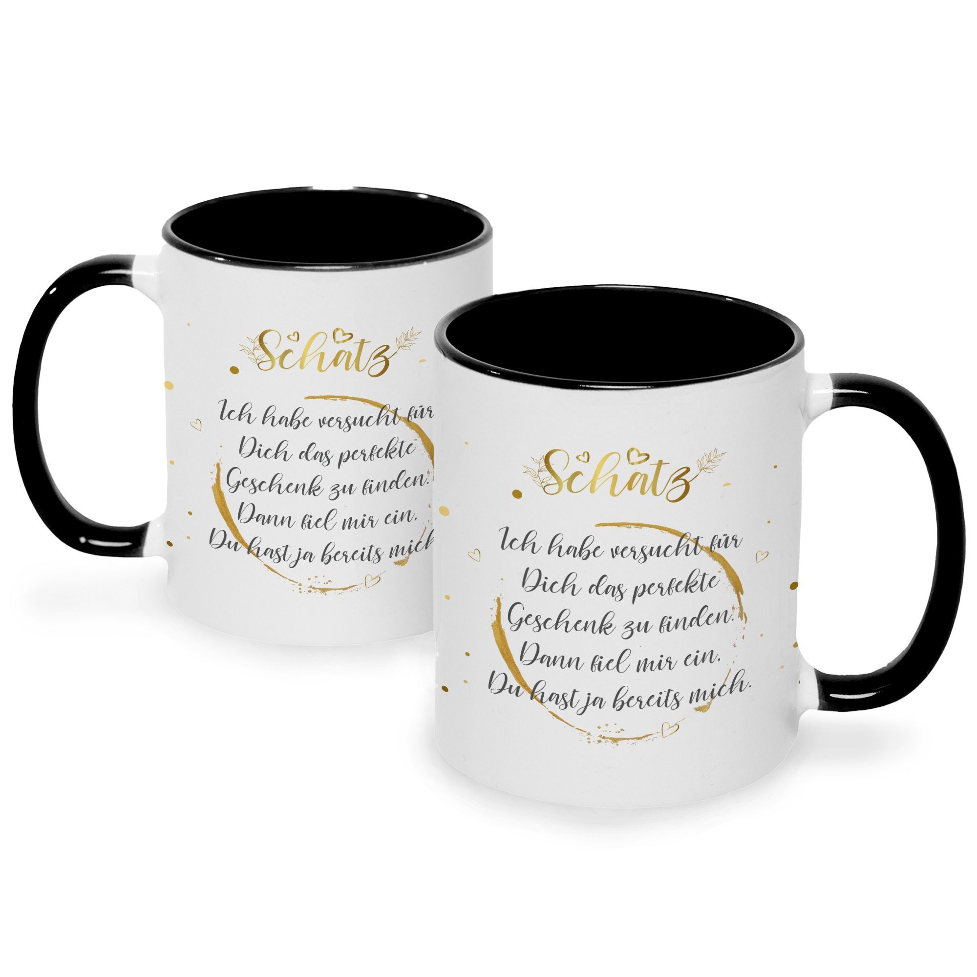 Ich Weiß - Valentinstag - GRAVURZEILE Sie Teetasse Ihn Geschenk zum Tasse habe mit für für Geschenkidee - - - Kaffeebecher Geschenk Frauen Schwarz Spruch Tasse Männer & versucht Kaffeetasse GRAVURZEILE