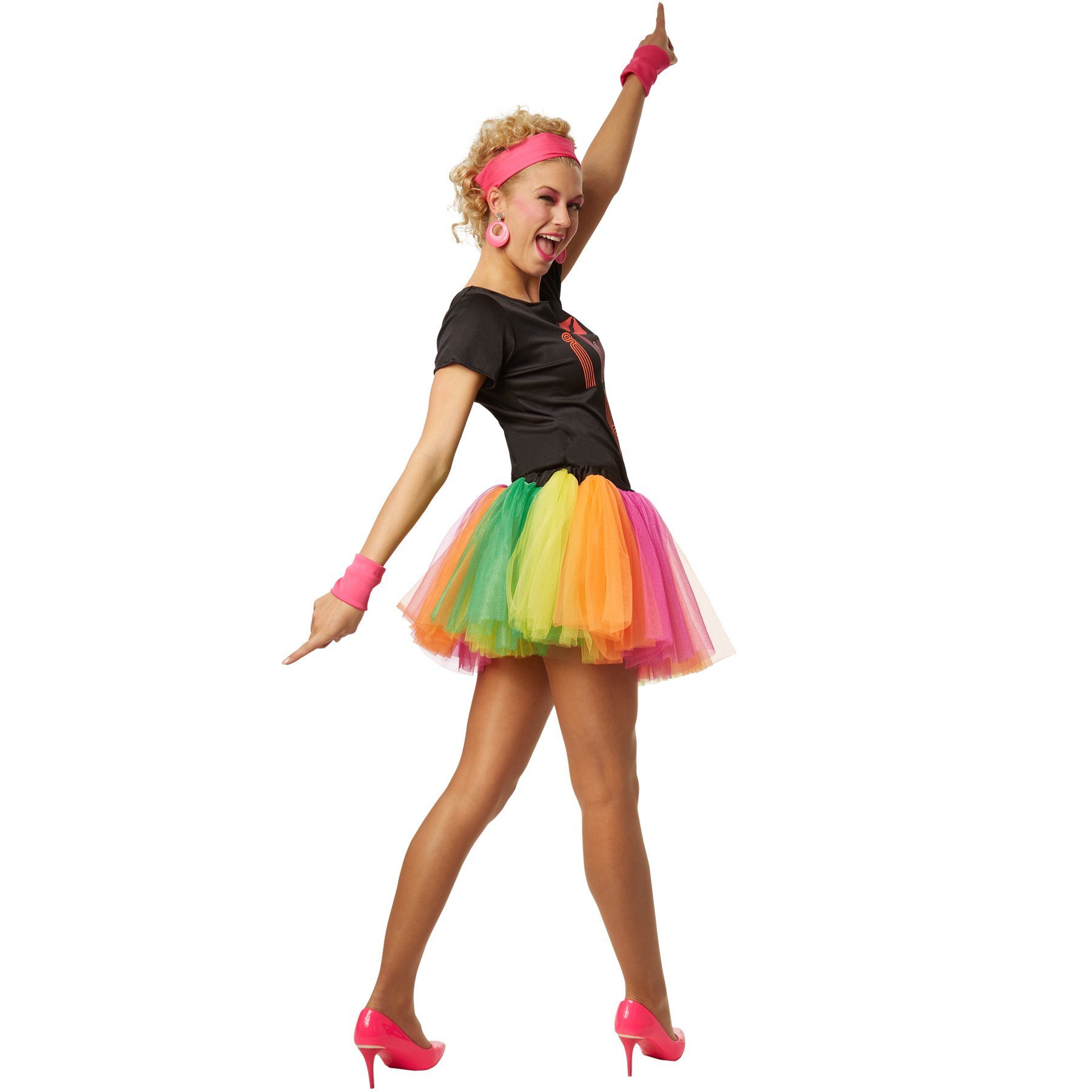 dressforfun Hippie-Kostüm Frauenkostüm 80er Jahre Disco-Lady, Fetziges Partykostüm im 80er-Style