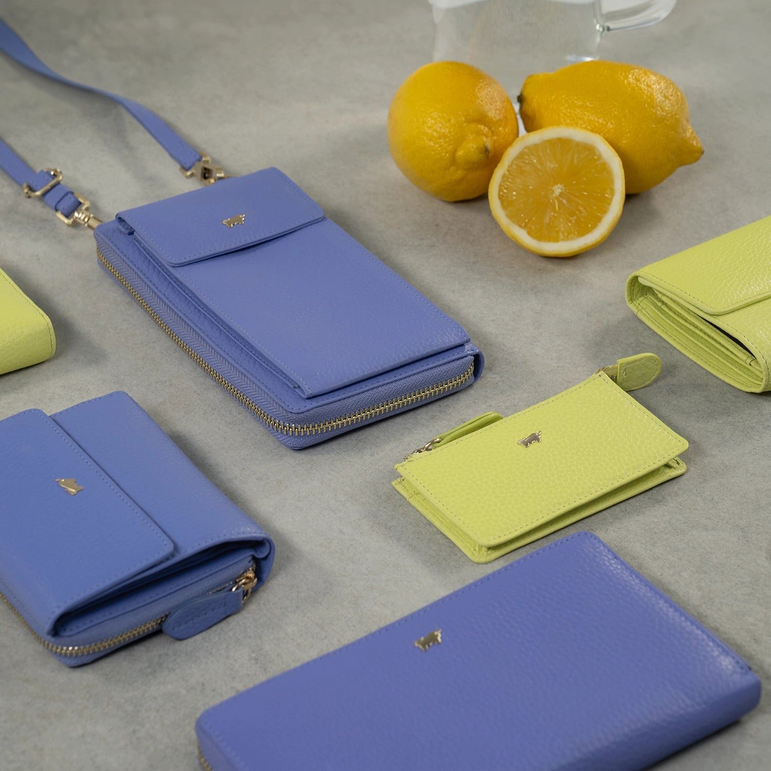Braun Büffel Mini Geldbörse ASTI Mini RV-Geldbörse 5CS limoncello