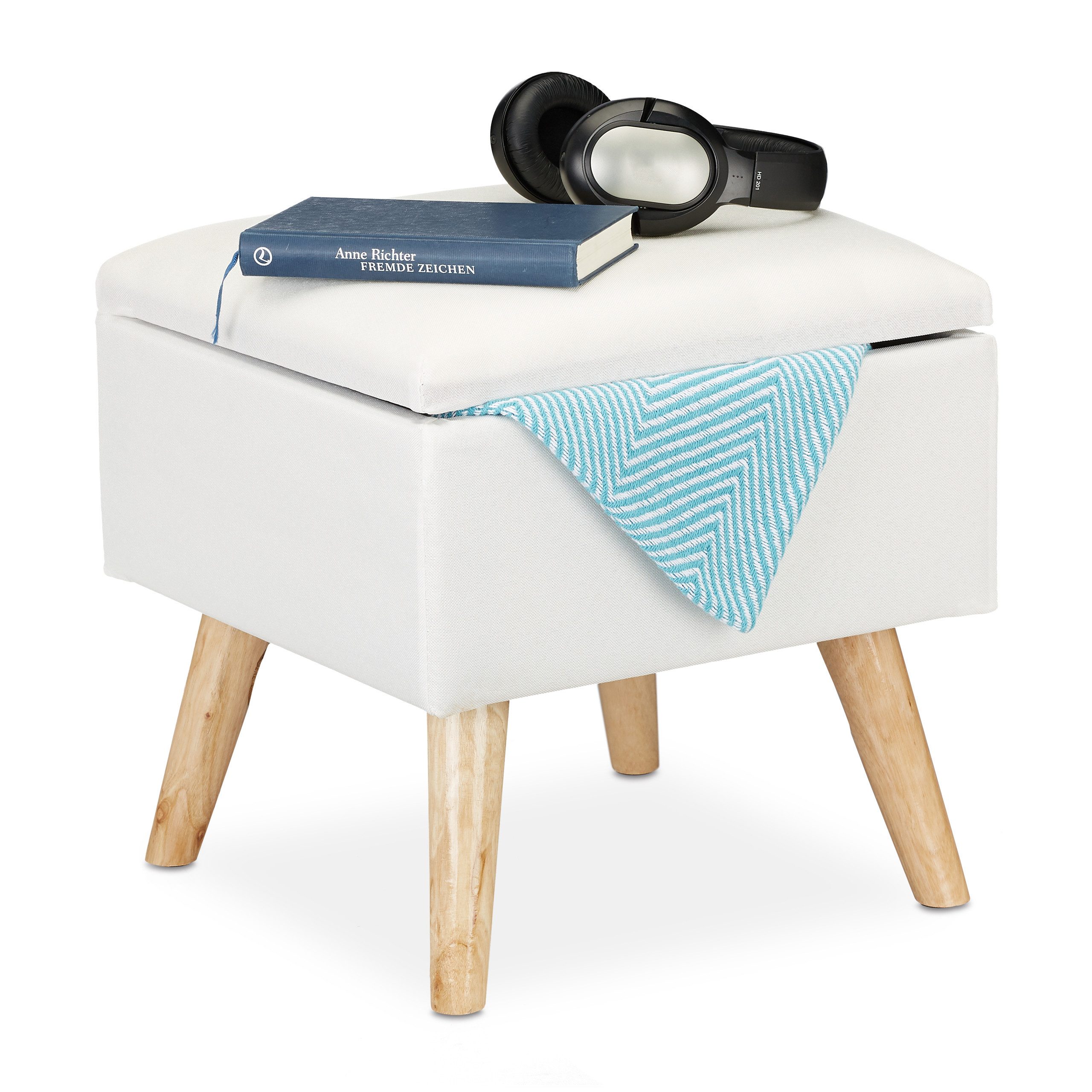 relaxdays Stauraumhocker Hocker mit Stauraum, Weiß günstig online kaufen
