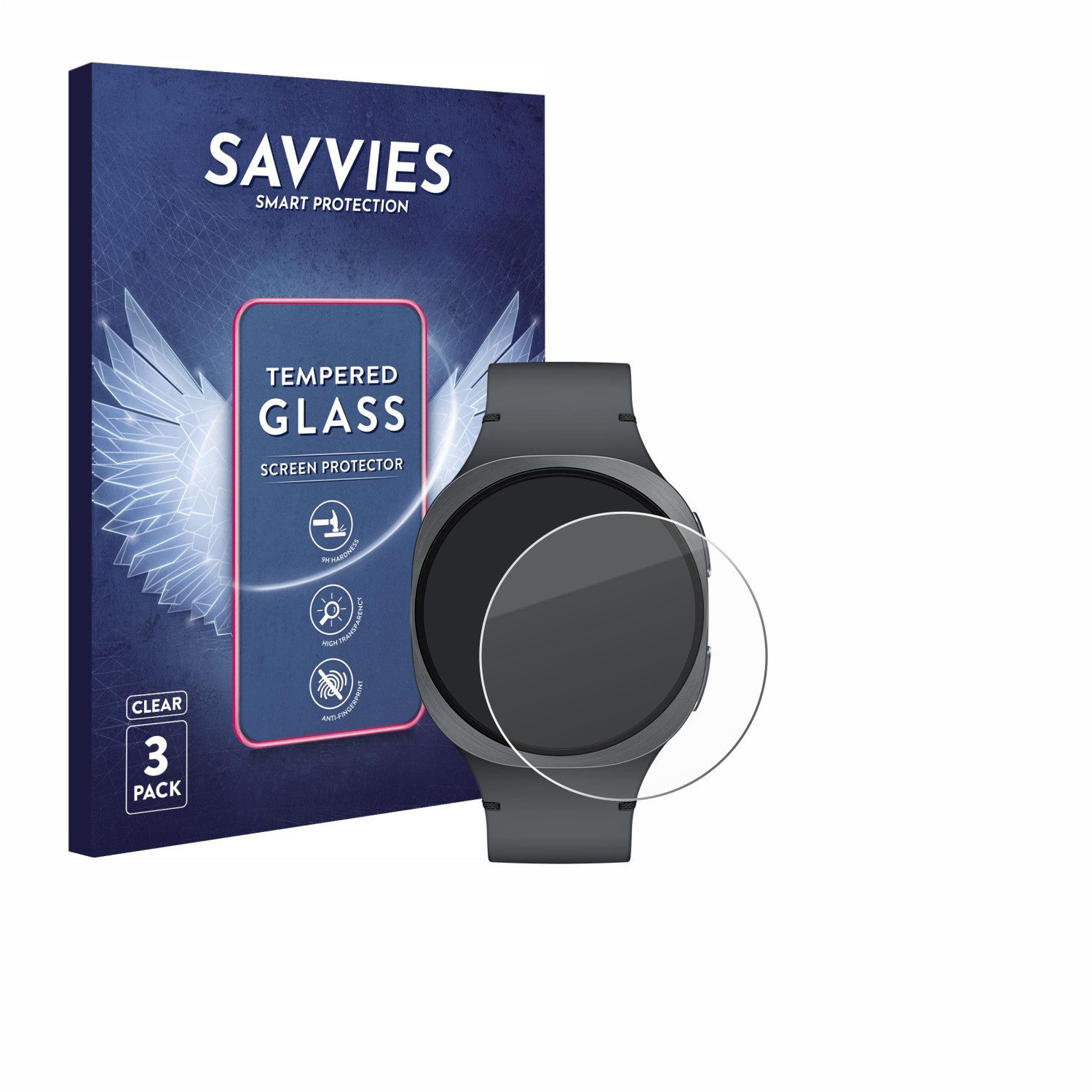 Savvies Displayschutzglas Schutzglas für Samsung Galaxy Watch 8 (40 mm), 3 Stück, Displayschutz 9H Glas Klar Transparent