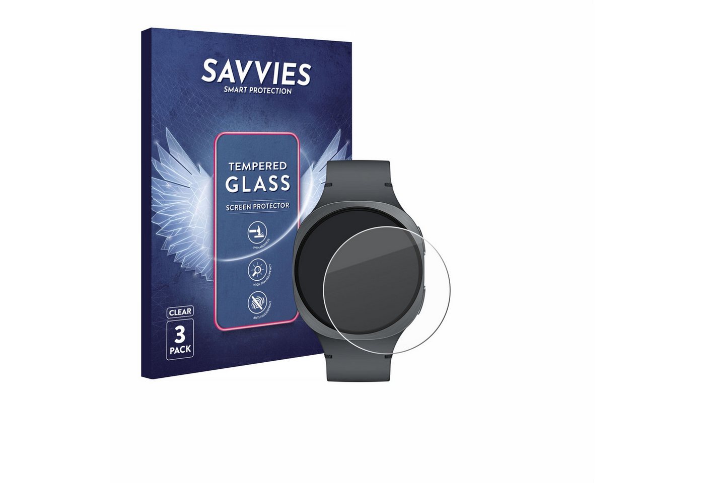 Savvies Displayschutzglas Schutzglas für Samsung Galaxy Watch 8 (40 mm), 3 Stück, Displayschutz 9H Glas Klar Transparent