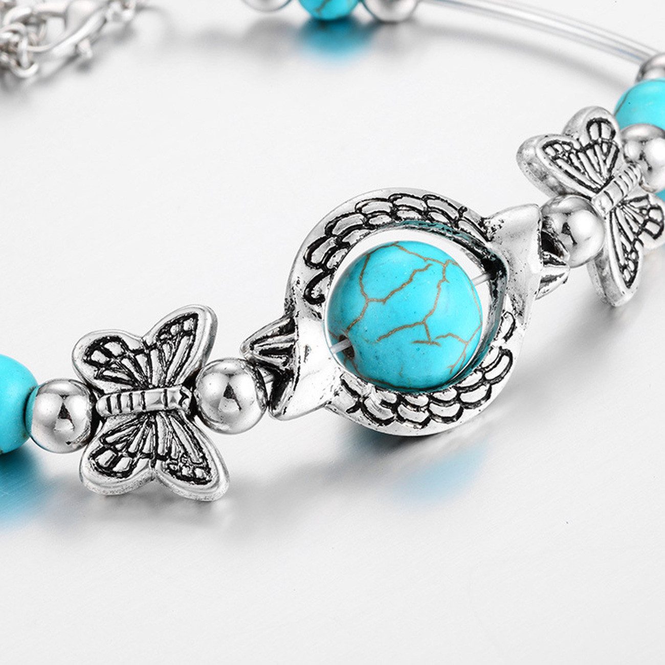 KARMA Armband Damenarmband Boho Altsilber Türkis günstig online kaufen
