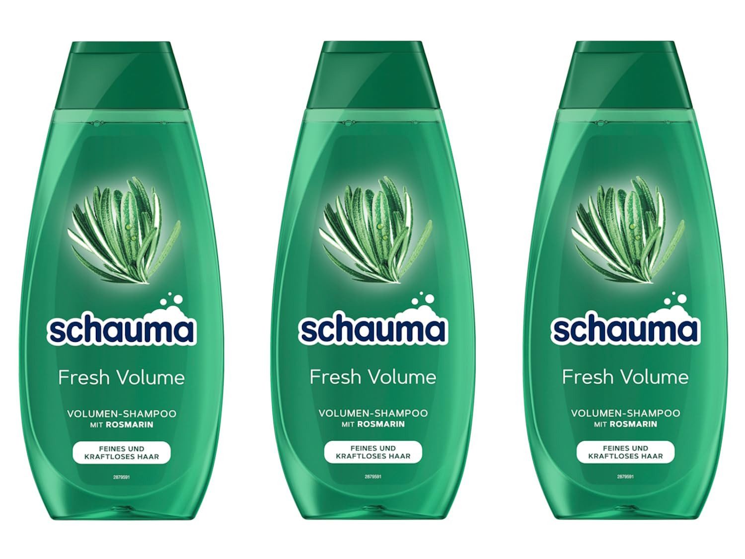 Schauma Haarshampoo 3x Schauma Volumen-Shampoo Fresh Volume 400 ml, 3-tlg., Volumen Shampoo, Shampoo für feines und kraftloses Haar, mit Rosmarin