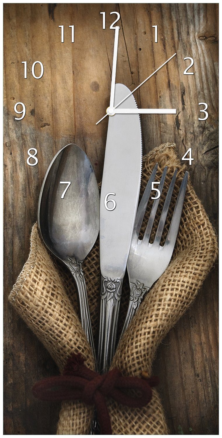 Wallario Wanduhr Besteck Set (Uhr aus Acryl)