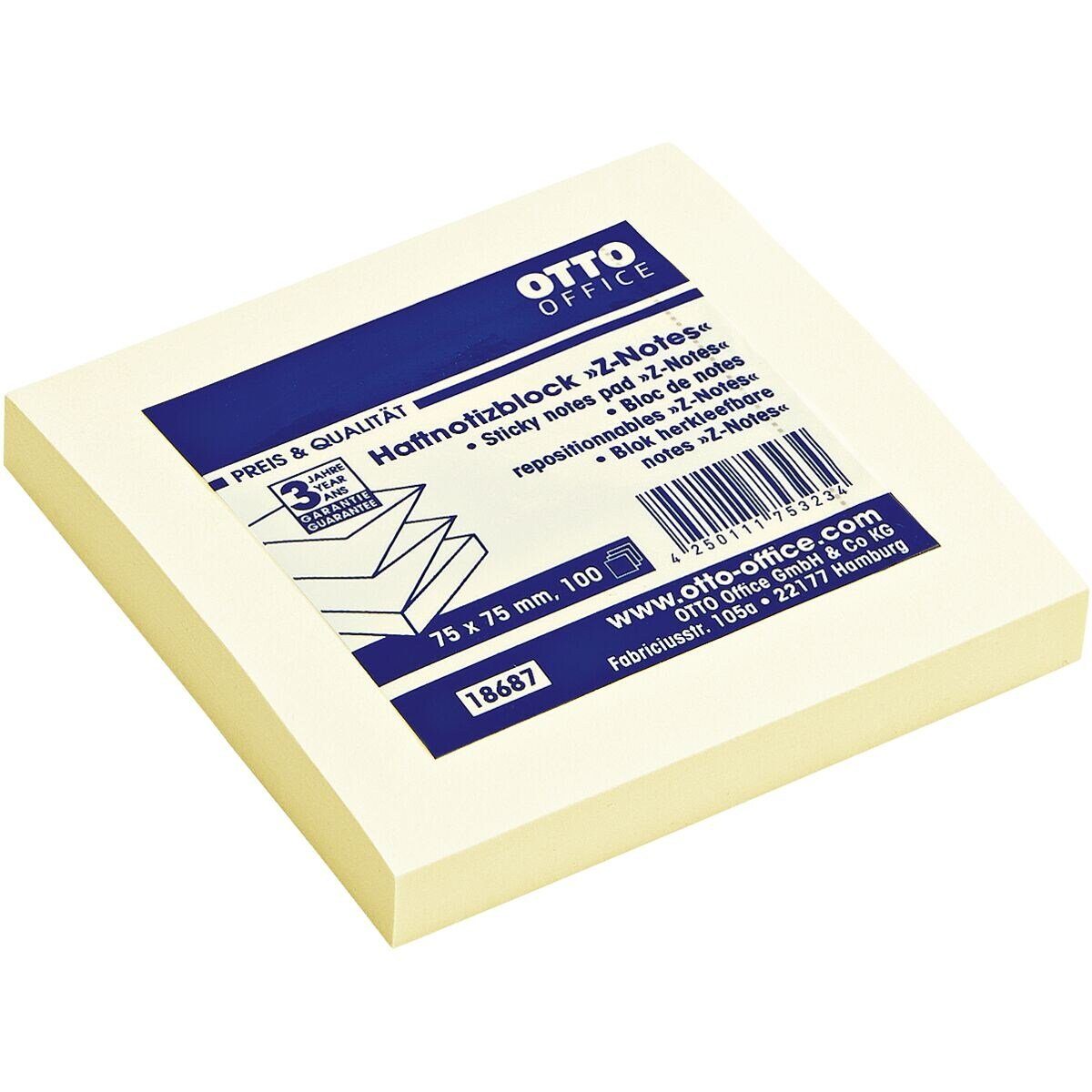 Otto Office Haftnotizblock Z-Notes, mit Z-Faltung