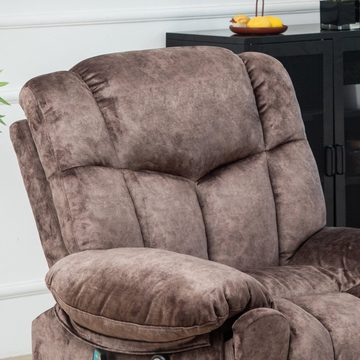 REDOM TV-Sessel für ältere Menschen, Stoff-Liegesofa mit 2 Getränkehaltern (Elegantes Design mit Samtoberfläche und Aufbewahrungstaschen., liegen Einzelsessel Fernsehsessel Liegestuhl)