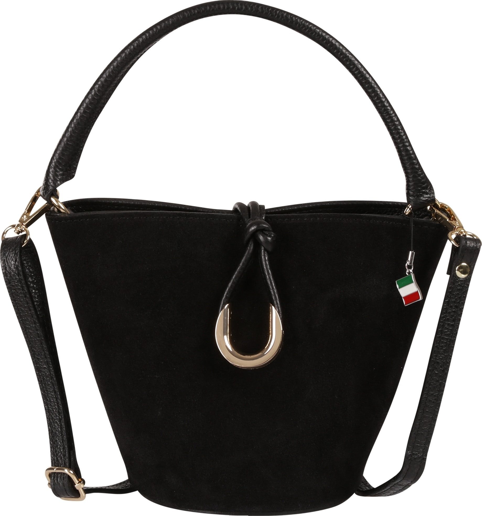 FLORENCE Handtasche Florence Damen Handtasche Wildleder (Handtasche), Damen Handtasche Leder, schwarz ca. 23cm x ca. 18cm hoch