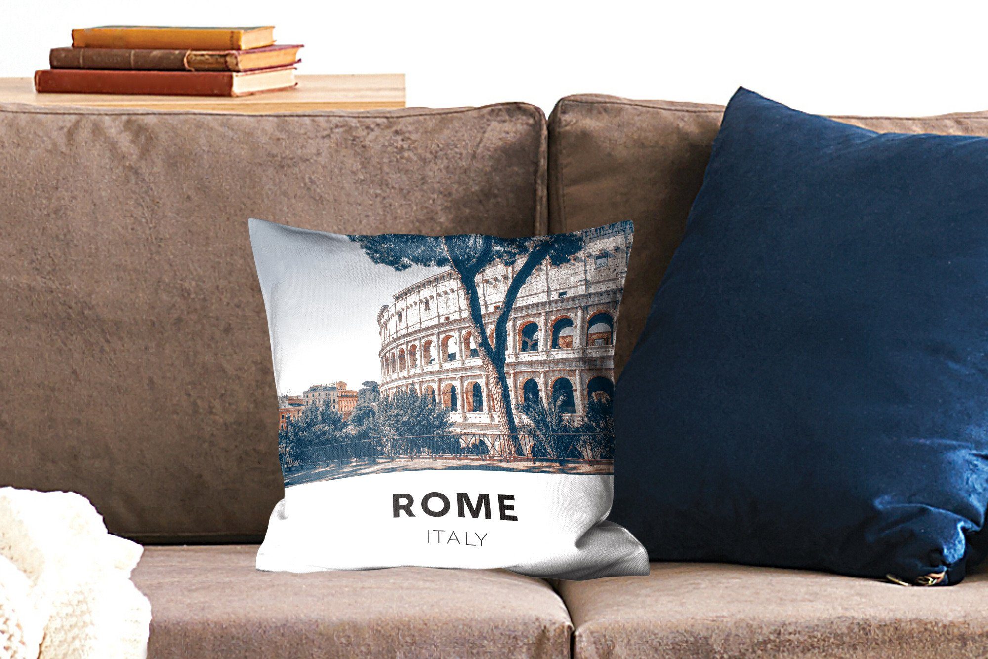 Italien - für Schlafzimmer, Sofakissen Dekokissen Wohzimmer, Füllung Zierkissen - MuchoWow Kolosseum, Deko, mit Rom