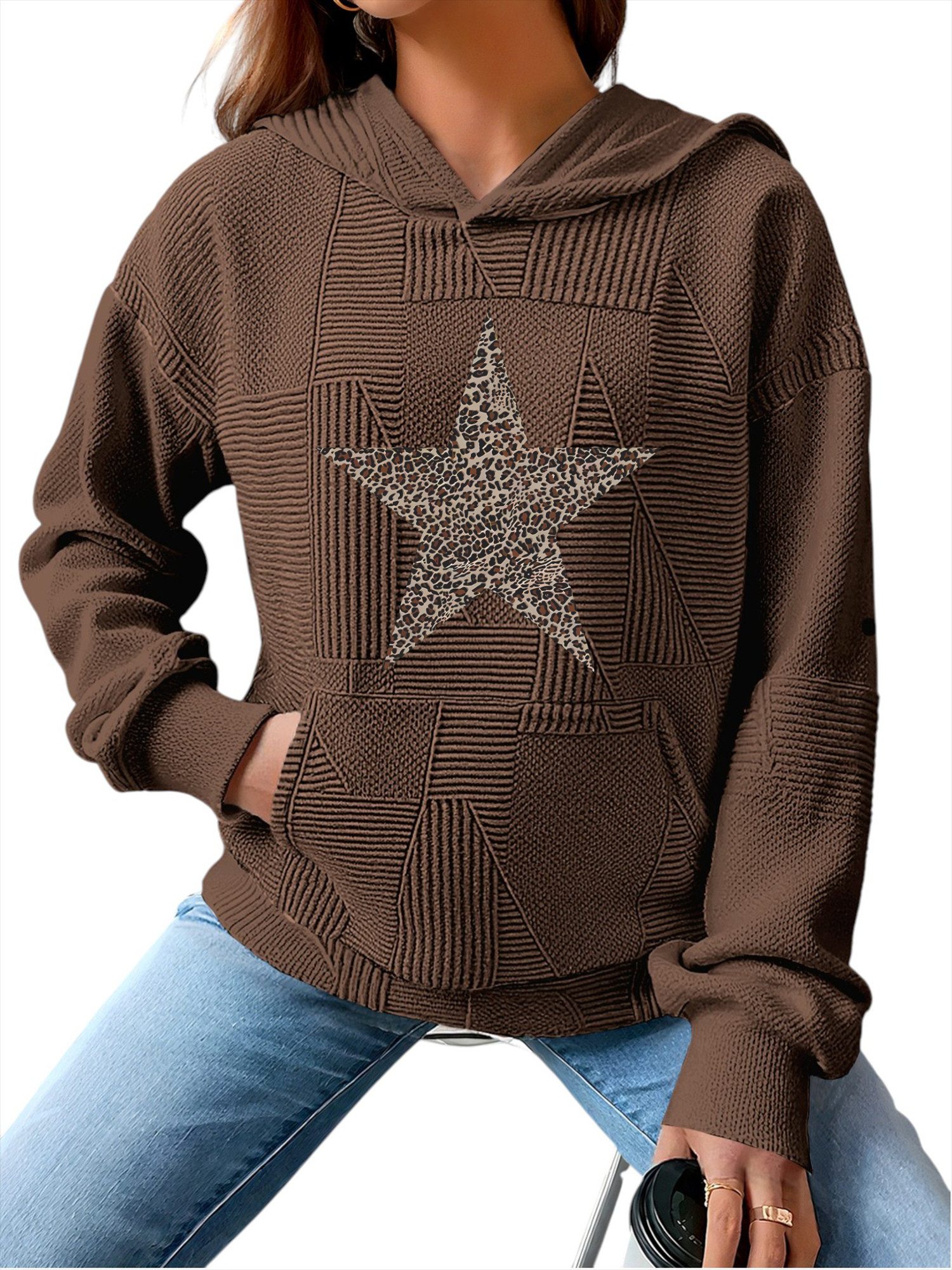 PYLIKE Kapuzenpullover Damen Winterhoodie casual mit günstig online kaufen