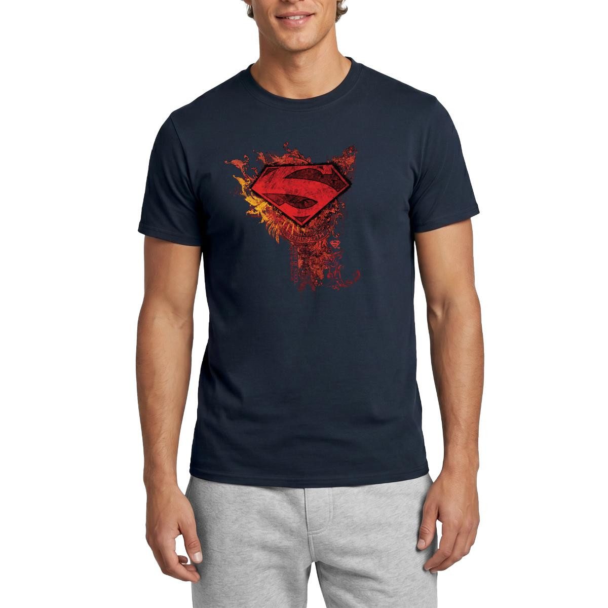 Spreadshirt T-Shirt DC Comics Superman Logo Strength Männer T-Shirt (1-tlg)