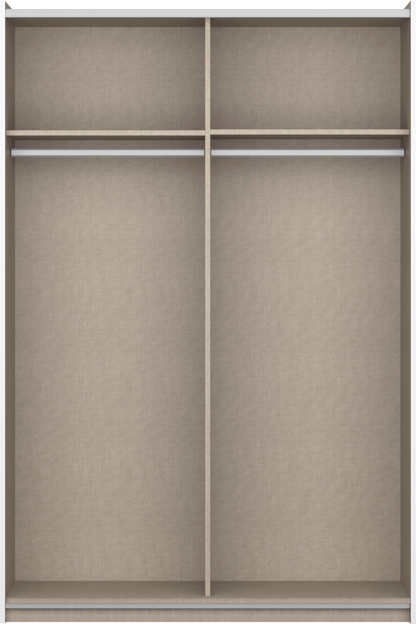 Drax optional Spiegel Schwebetürenschrank 6 erhältlich mit inkl. Fächern, Weiß mit rauch Stoff-Organizer