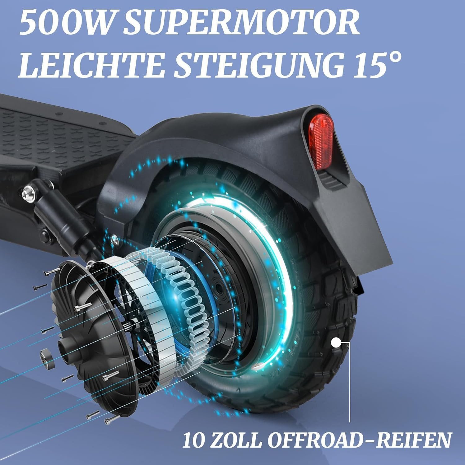 JOYOR E-Scooter Y8S mit Straßenzulassung, ABE Zertifizierung, 100km Reichweite, 500,00 W, 20 km/h, 48V 26 Ah, Bremslicht & Scheinwerfer, vollgefedert, Scheibenbremsen