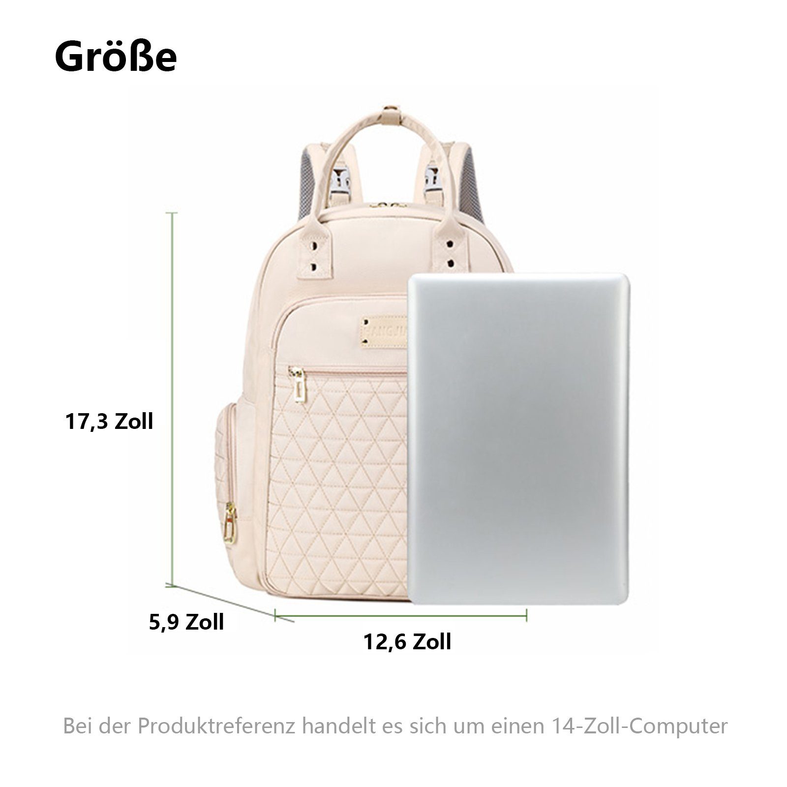 mit wasserabweisend Wickelrucksack Kinderwagengurte Wickeltasche (Windeln Flaschenhalter, Schnullerhalter und Milchfläsche OKWISH mit Beige Babyflasche Rucksack Babytasche, Rucksack Multifunktional, Wickelrucksack), Tasche Multifunktions-Babytaschen Baby