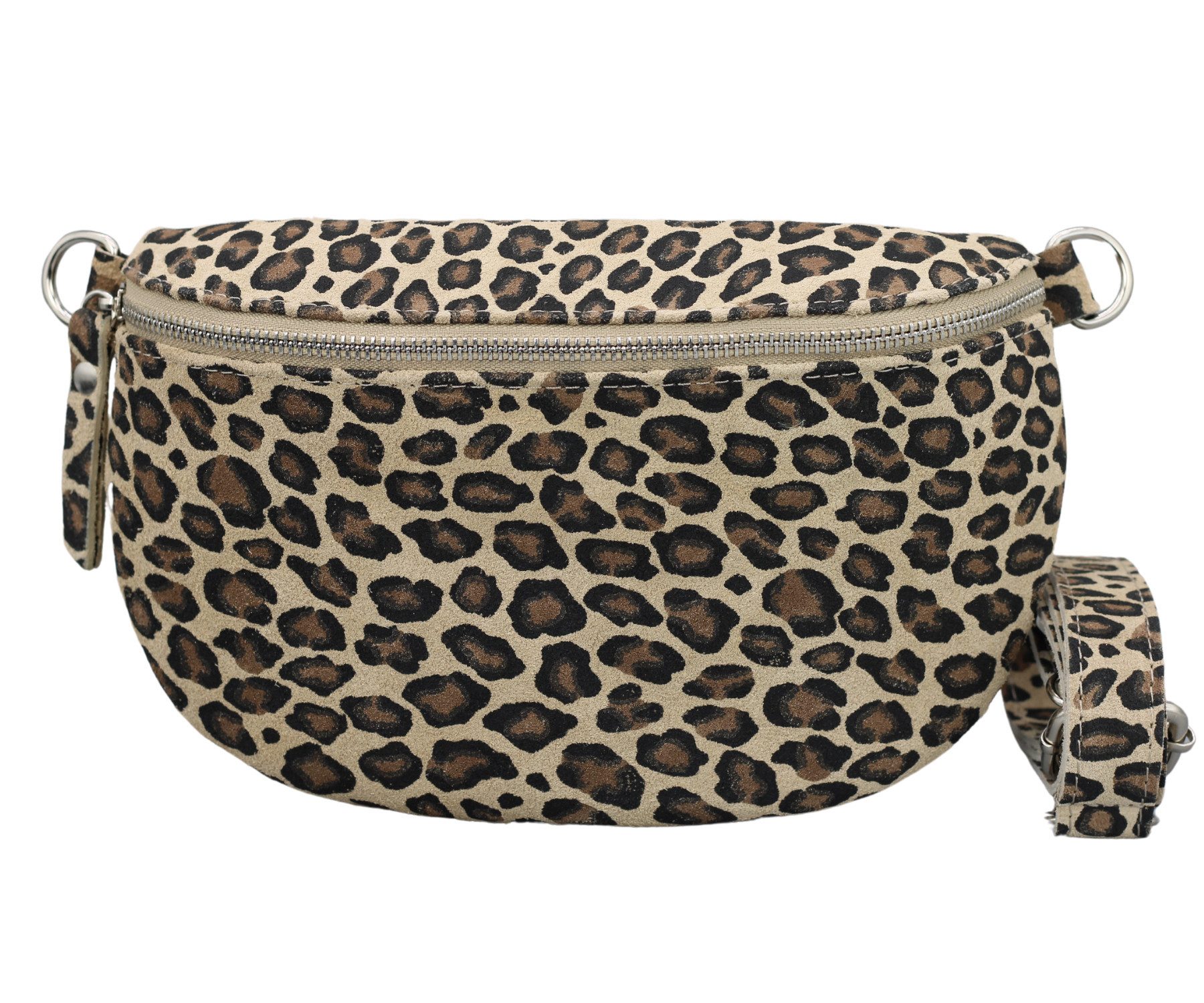 BRISE TASCHE Schultertasche SAHEL SUEDE Bauchtasche Damen Echtes Wildleder, Umhängetasche, Medium Größe, mit extra gemustertem Gürtel