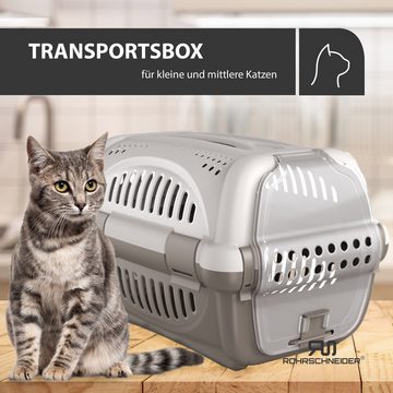 Rohrschneider Tiertransportbox Transportbox Katze, Katzenbox, Hundebox, Transportbox Hund - grau