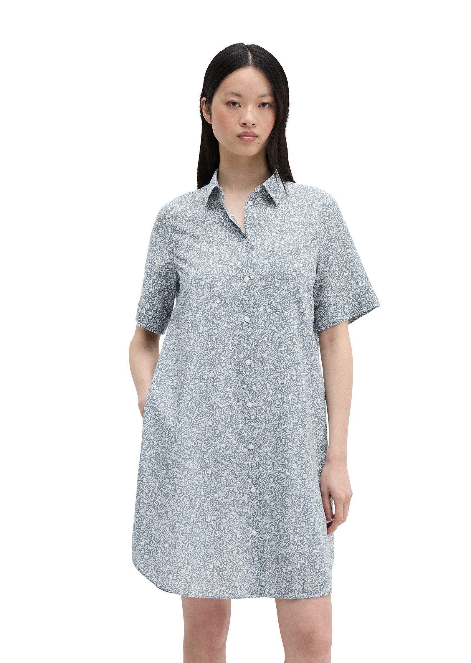 Marc O'Polo Hemdblusenkleid aus bedrucktem Baumwoll-Voile