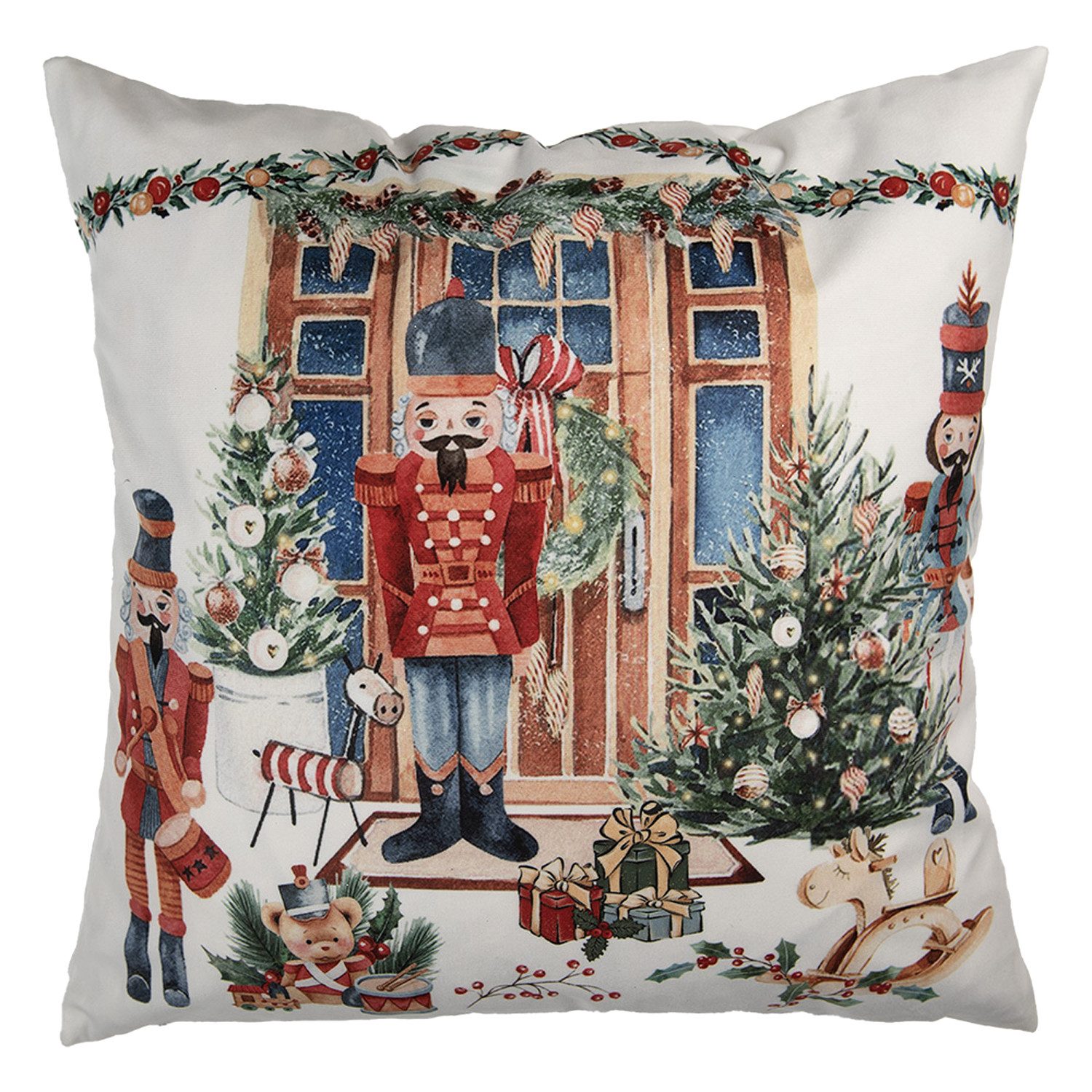 Clayre & Eef Dekokissen Christmas, Dekokissen Подушкиbezüge ohne Füllung Polyester 45x45 cm