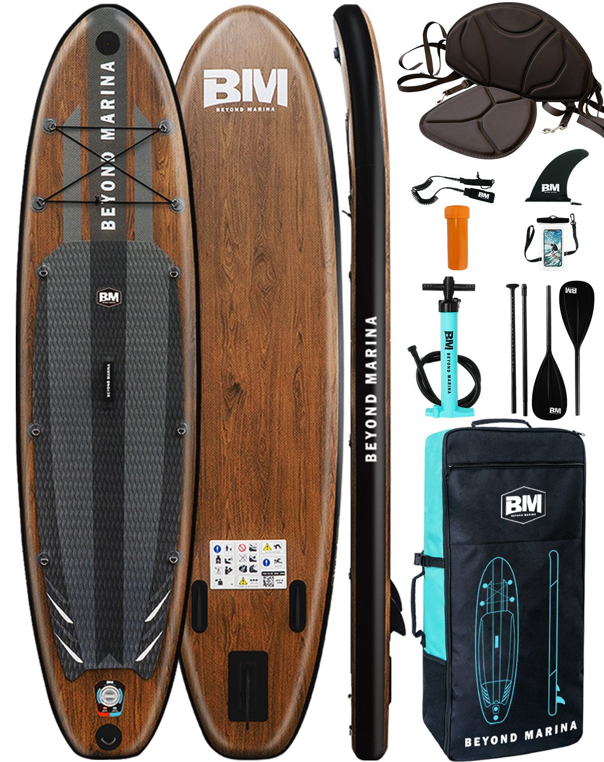 BEYOND MARINA Inflatable SUP-Board Aufblasbares Stehpaddelbrett, federleichtes Sup Board, Fusion Tech für Steifigkeit und Stabilität, Reisefreundlich