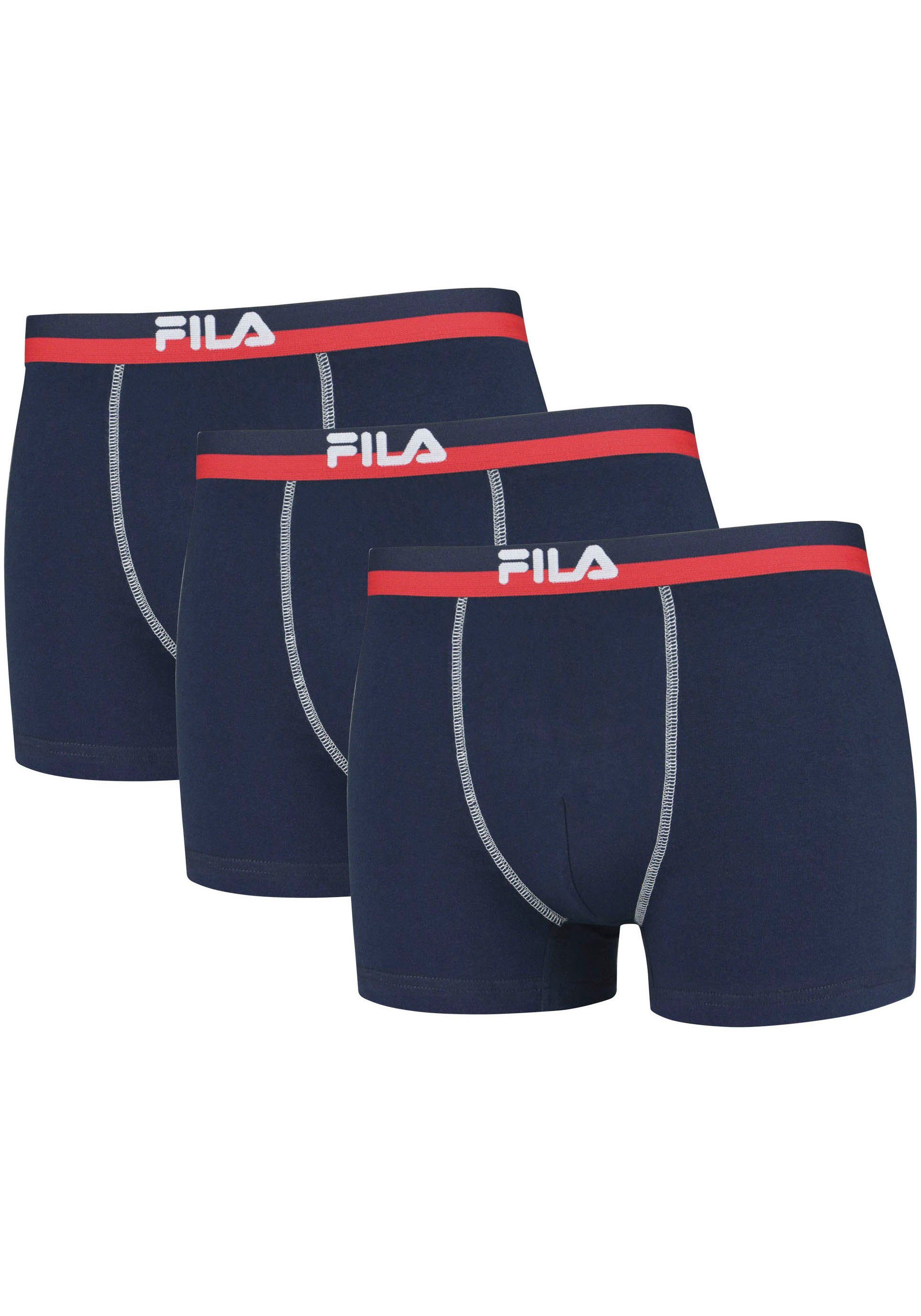 Fila Boxershorts (3er Pack) elastischer Logobund, Kontrastnähte günstig online kaufen
