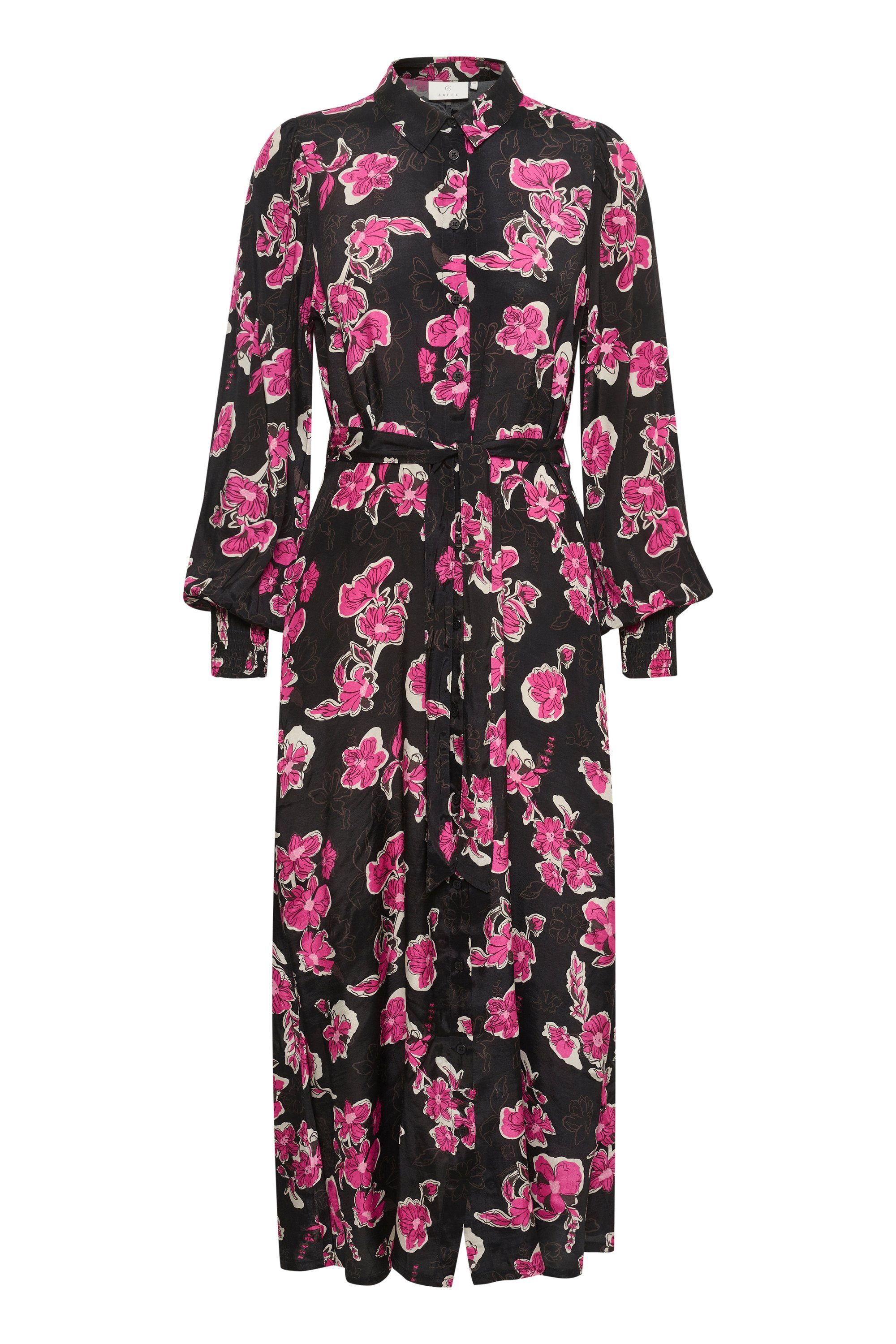 Kleid Red Print Jerseykleid KAFFE Flower KApollie Fuchsia