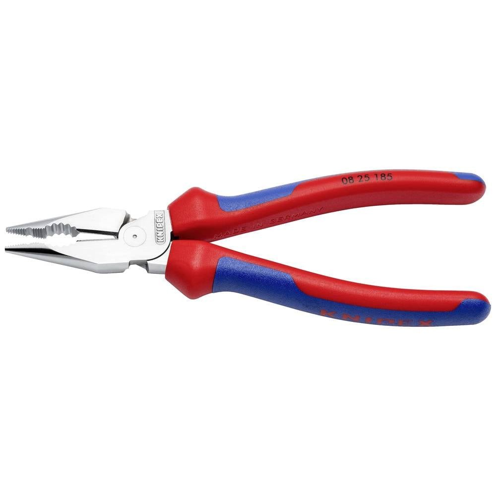 Knipex Spitzzange Spitz-Kombizange mit Mehrkomponenten-Hüllen verchromt 185 mm 08 25 185