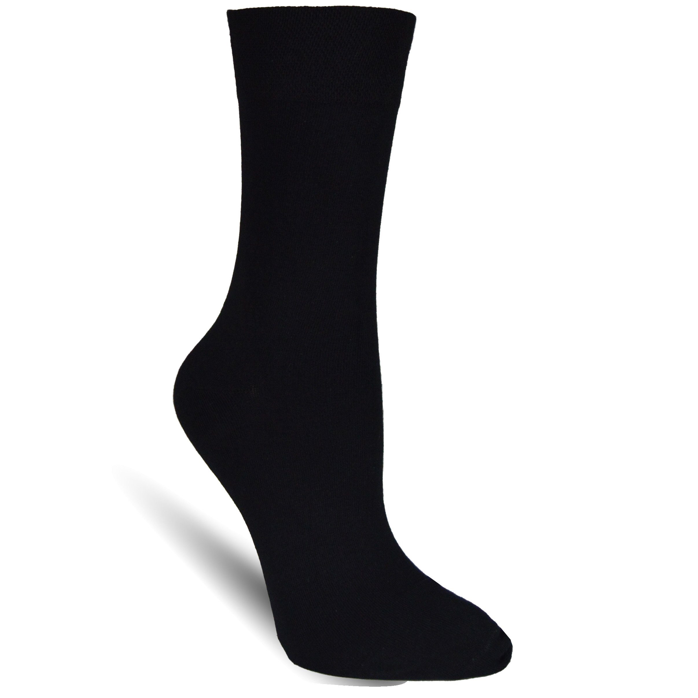 ohne Schwarz (12-Paar) Diabetikersocken Socked elastische ohne Naht Damensocken Strümpfe Einschneiden, Komfortbund, kein Gummi