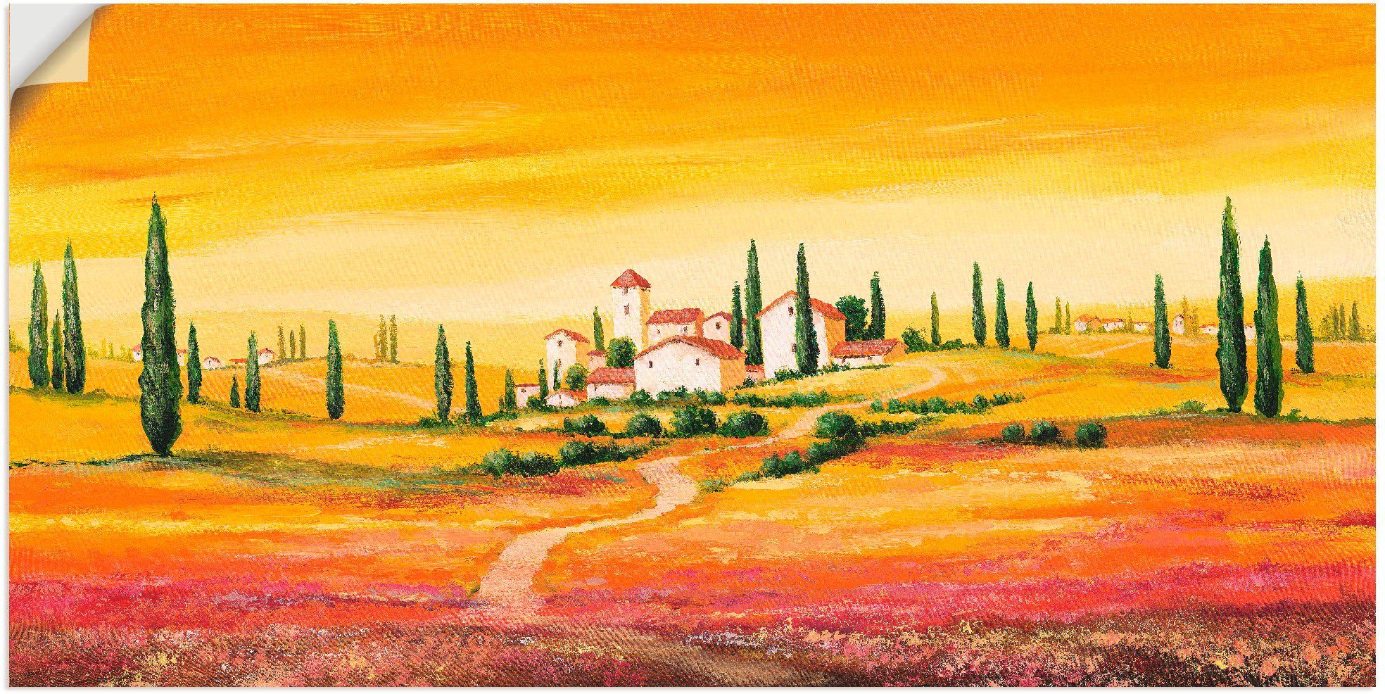 Artland Wandbild Traumhafte toskanische Landschaft, Europa (1 St), als Alubild, Leinwandbild, Wandaufkleber oder Poster in versch. Größen