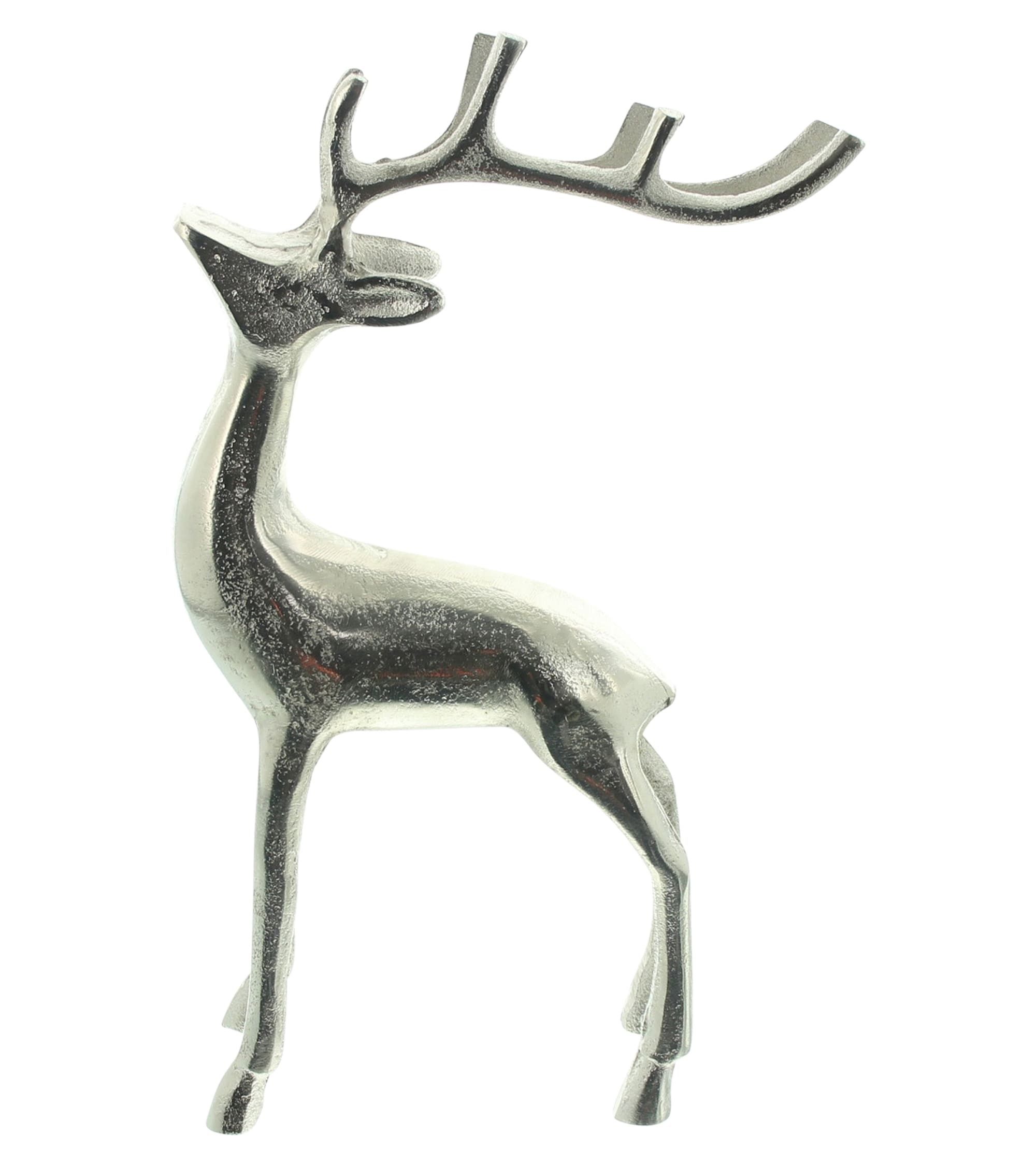Dekoleidenschaft Dekofigur Rentier "Silberglanz" Aluminium Weihnachtsdeko, günstig online kaufen