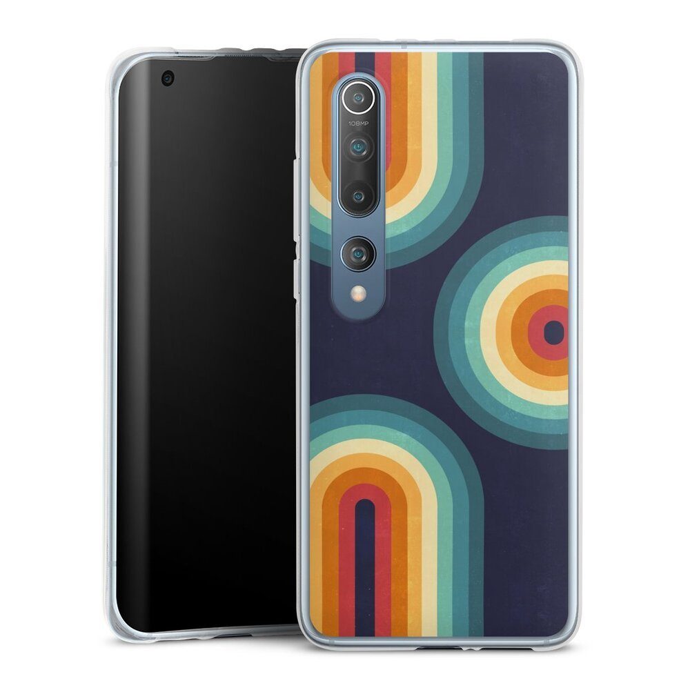 Handyhülle Retro bunt Regenbogen Double Rainbow on Blue
